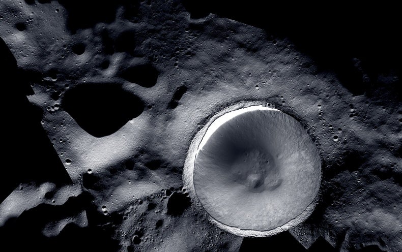 NASA’s Stunning New Moon Image Paints Shackleton Crater in Light and Shadow