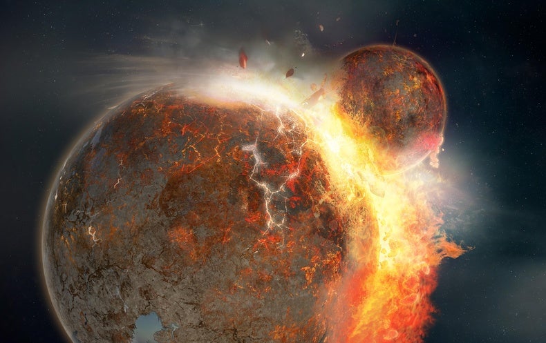 Bizarre Blobs near Earth’s Main May Be Relics of Moon-Forming Collision